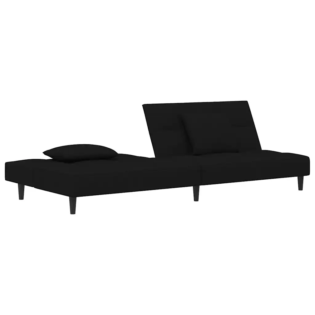 Divano letto | Sof¨¤ letto | Letto singolo a 2 Posti con 2 Cuscini Nero in Velluto