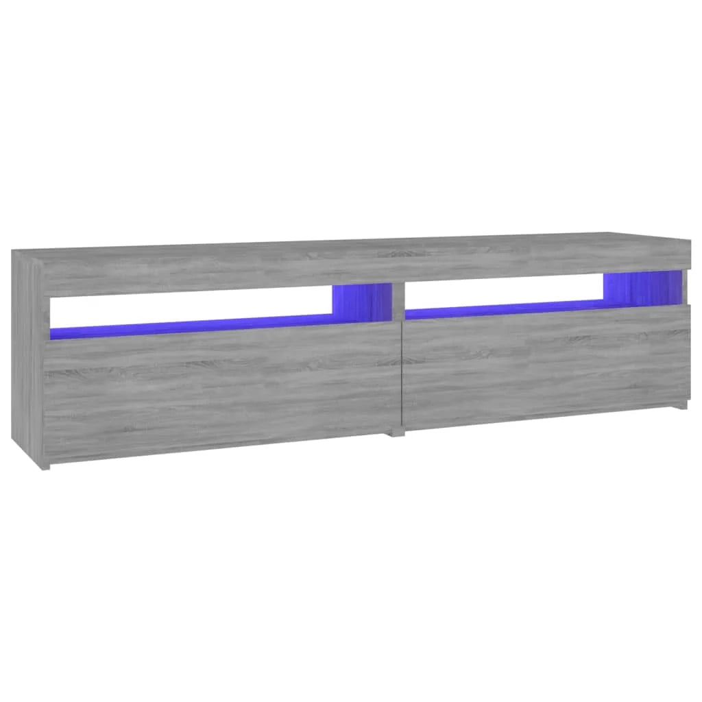 Mobile TV multimediale scaffale TV credenza mobile TV per sala da pranzo soggiorno camera da letto con luci LED 2 pezzi Sonoma 75 x 35 x 40 cm grigio 02_0028885