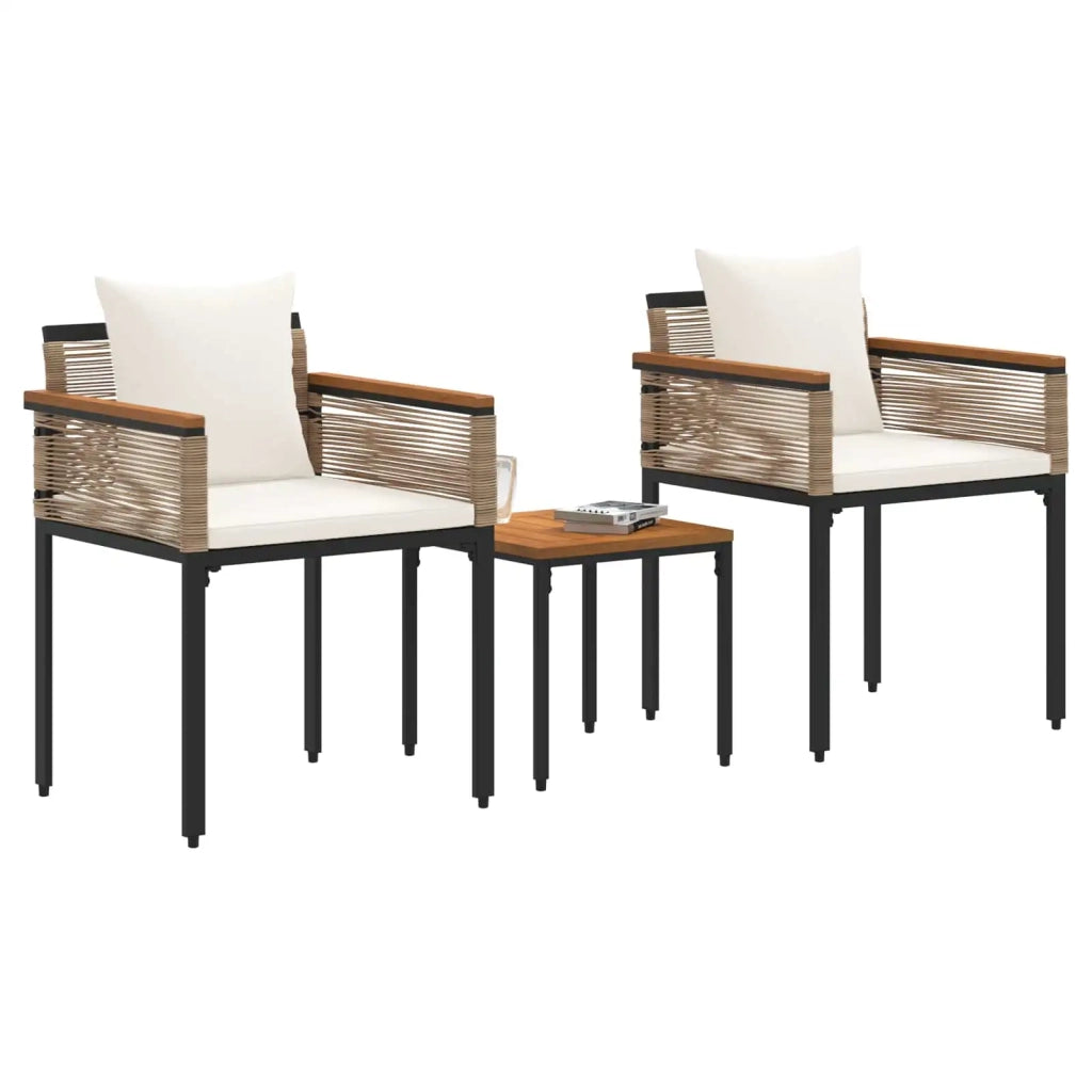 Set di Mobili da Esterno Beige e Bianco Crema polyrattan 42025234