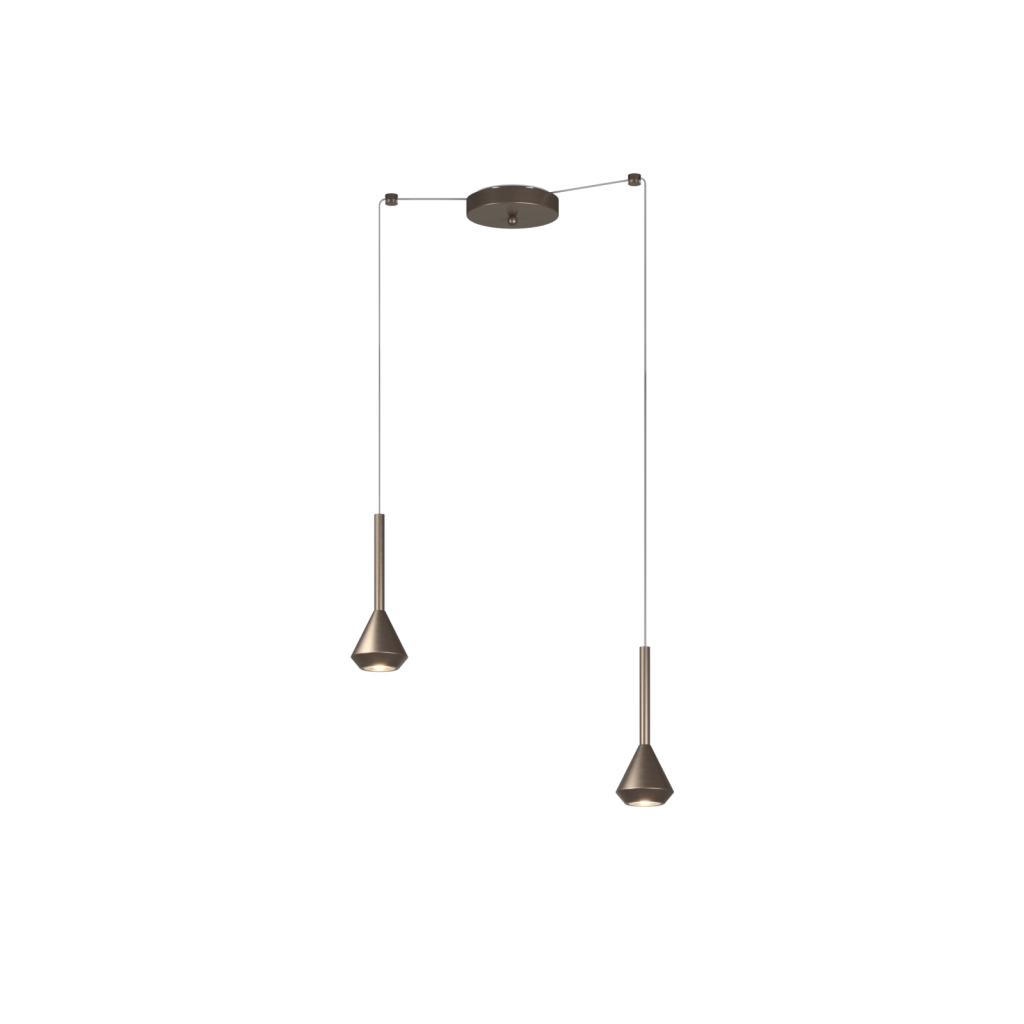1202 SOSPENSIONE 1 LUCE ATTACCO GU10 COLORE BRONZO CON CAVO CM 250 ROSONE DA ACQUISTARE SEPARATAMENTE