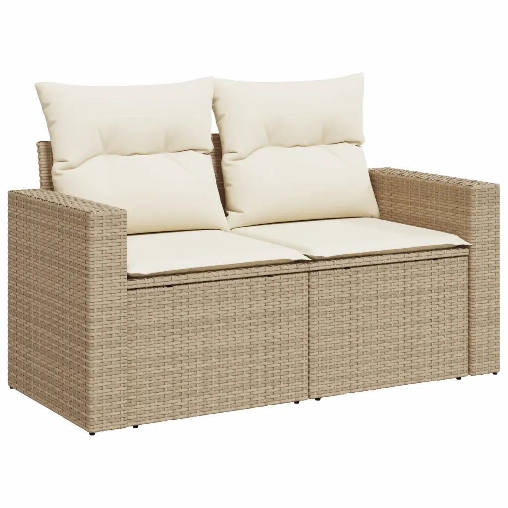 Set Divano da Giardino 6 pz con Cuscini Beige in Polyrattan 3256338