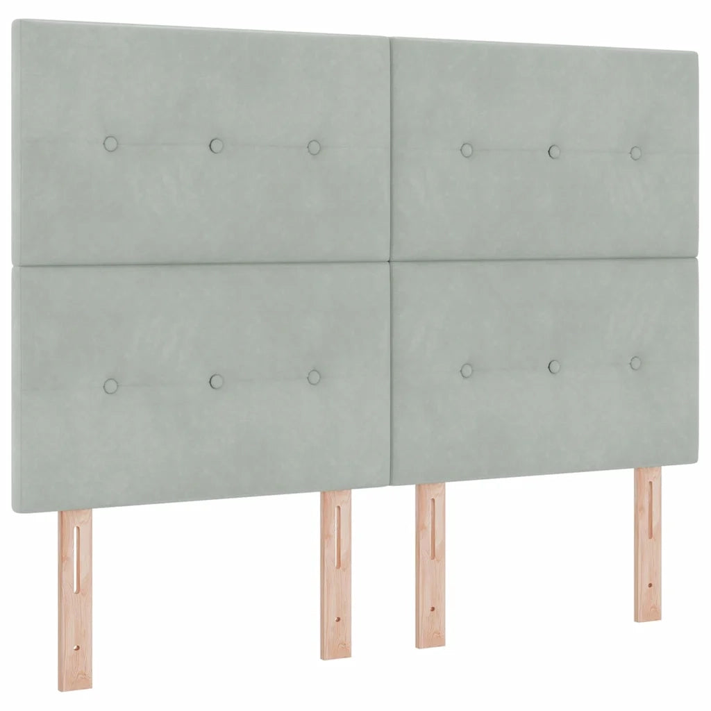 Testiera | Testata Grigio chiaro 144 cm Velluto
