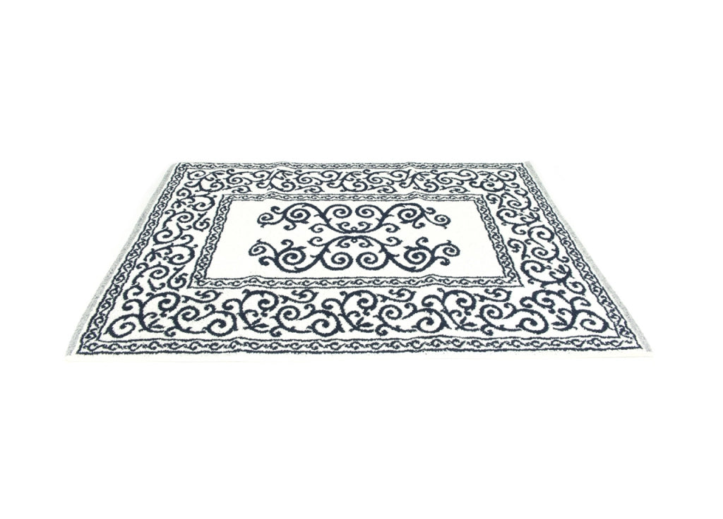 Tappeto Da Bagno Disegno Augusta Colore Blu Modello O.B. - 60x120 - Blu