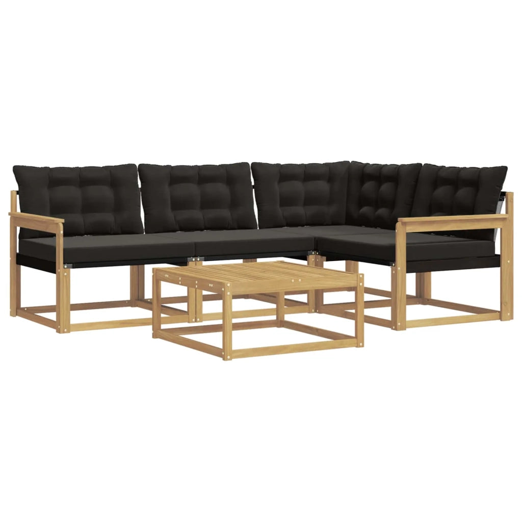 Set di divani da esterno 5 pz Bianco e Nero 3388654