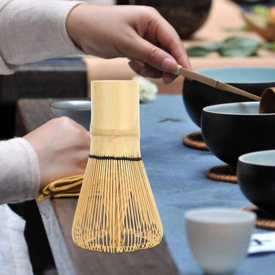 Tazza di Tè Matcha 120 Tappi - Tazza di Tè in Bambù - Strumento Tradizionale - Altezza 10,5 cm - Diametro Superiore 6 cm - Peso 63 g - Tazza per Tè a Martello