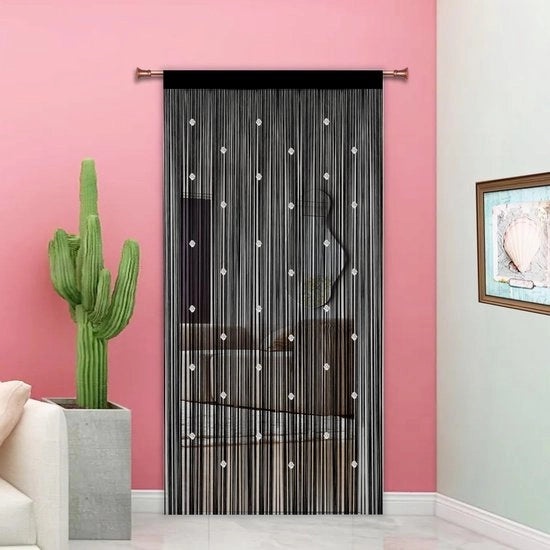 Velo da zanzare decorativo e funzionale - 1 pezzo - nero - 90x245cm