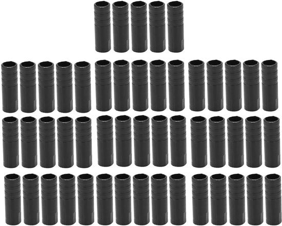 Eccedioppi 50 Stuks - Coperture di fine per cavi - Protezione per cavi di freno della bicicletta - Imbottitura in plastica acciaio - Diametro 5 mm - Lunghezza 18 mm - Coperture di fine per cavi di collegamento