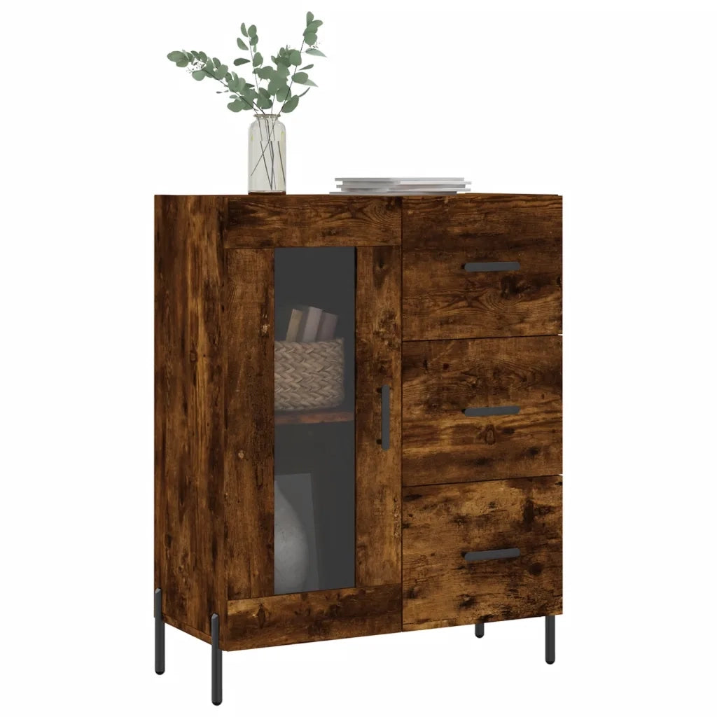 Credenza Rovere Fumo 69,5x34x90 cm in Legno Multistrato 828057