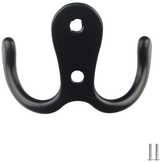 Hanger a muro doppio con montaggio a muro, in acciaio inox, a ghiera di sicurezza, stile vintage, robusto e resistente all'usura, hanger a muro.