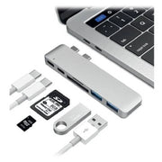 Trade Shop - Docking Station Thunderbolt Hd Per Macbook 2xtype-c 7in1 Usb 3.0 Hub 4k Dthd-01 -