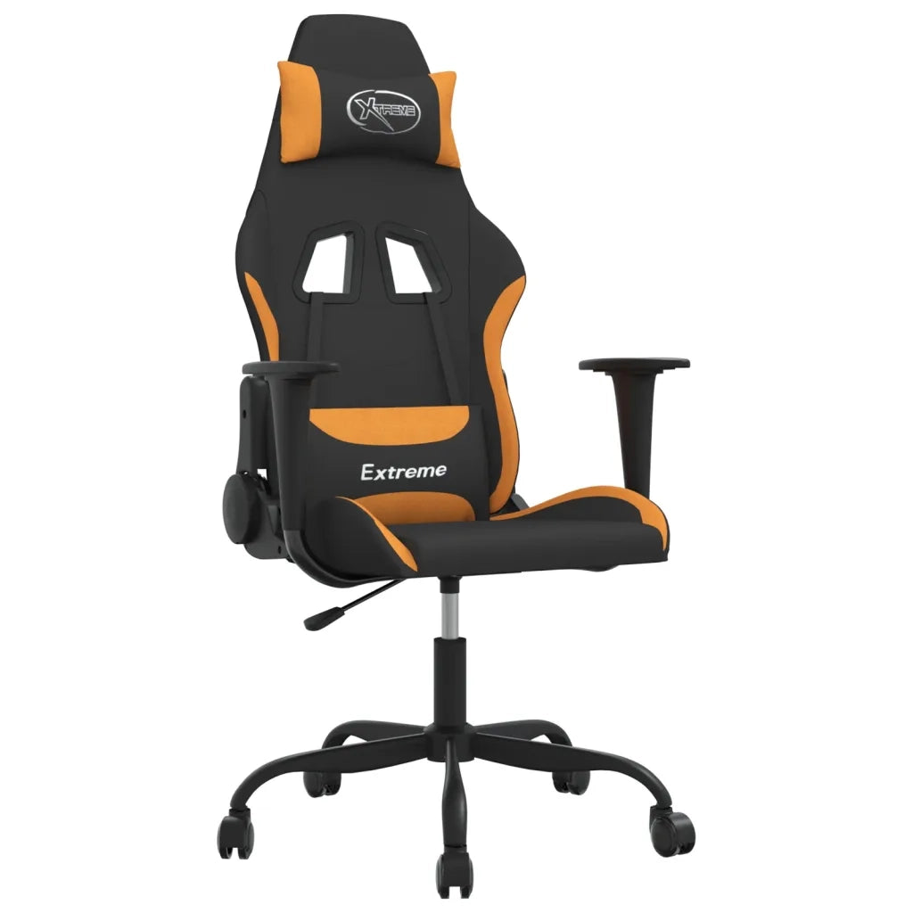 Sedia da Gaming Nero e Arancione in Tessuto 3143716