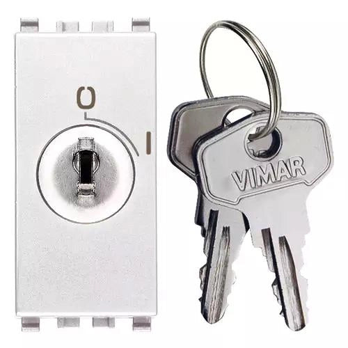 VIMAR EIKON - PULSANTE 2P NO 16A + CHIAVE BIANCO