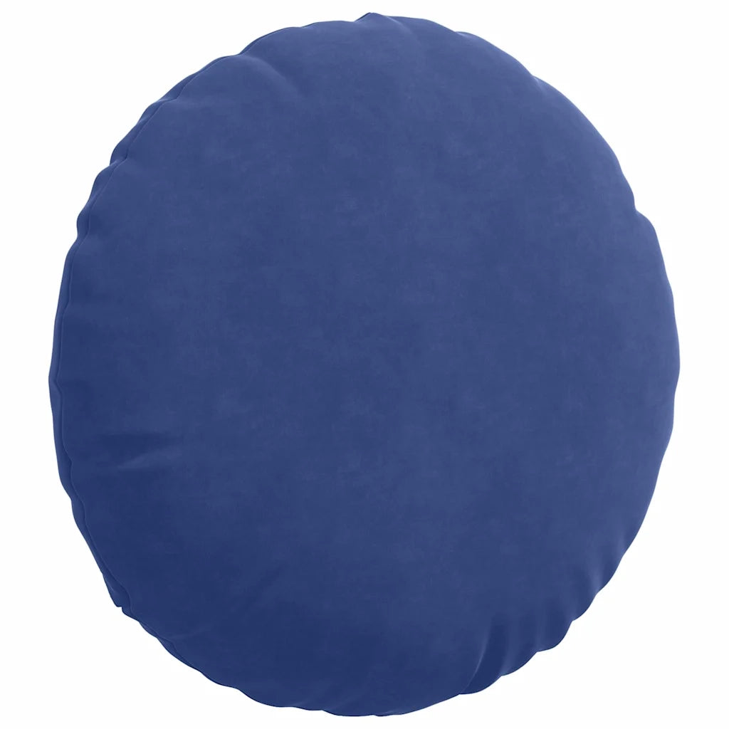 Cuscini per Seduta 2 pcs Blu Polizia Ø50 x 19 cm Velluto 42014185