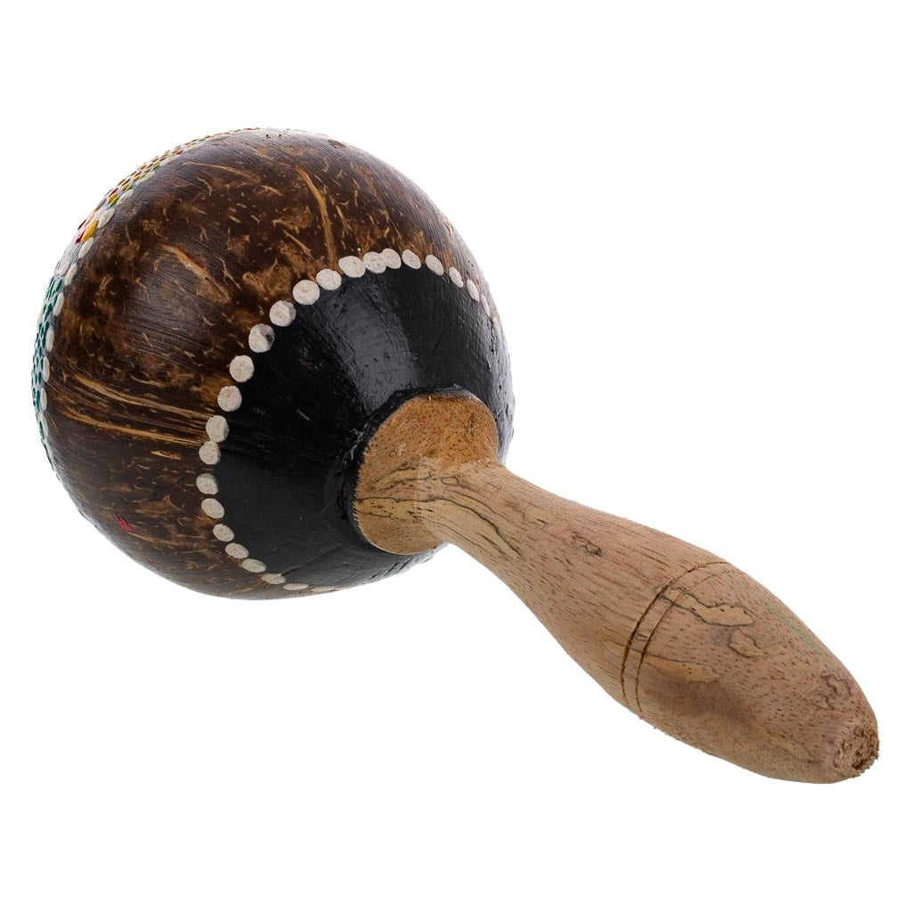 Maraca al cocco colori assortiti 10x10x20h