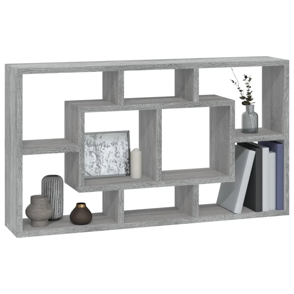 Scaffale a Muro 8 Scomparti Grigio Sonoma 342593