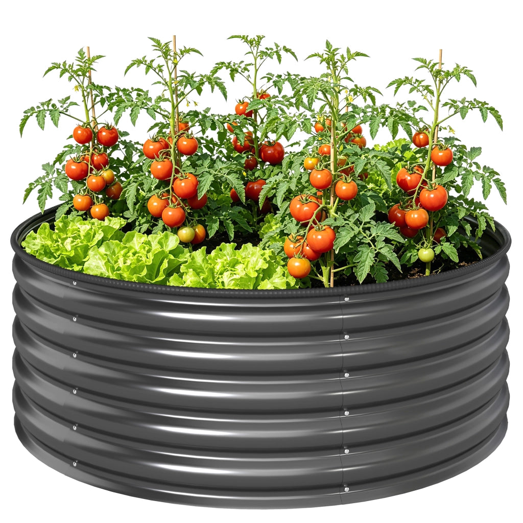 Cassone rialzato per giardino ¨C Xylo ¨C metallo zincato grigio antracite 120x120x43 cm