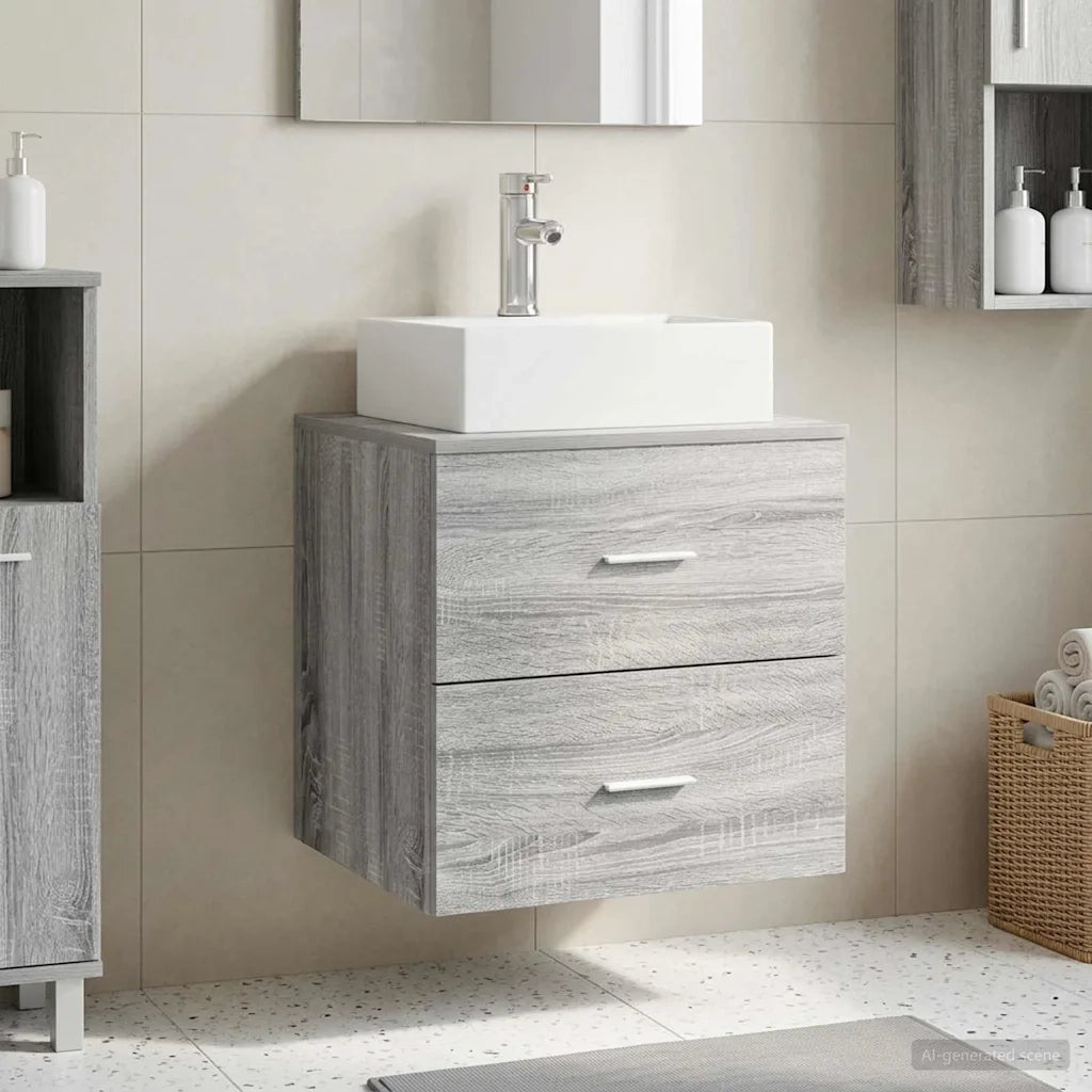 Mobile Lavabo da Parete Sonoma grigio 49,5 x 41 x 62,5 cm 890283