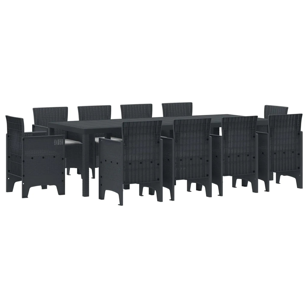 Set da Pranzo per Giardino 11 pcs Antracite Polipropilene 3378594