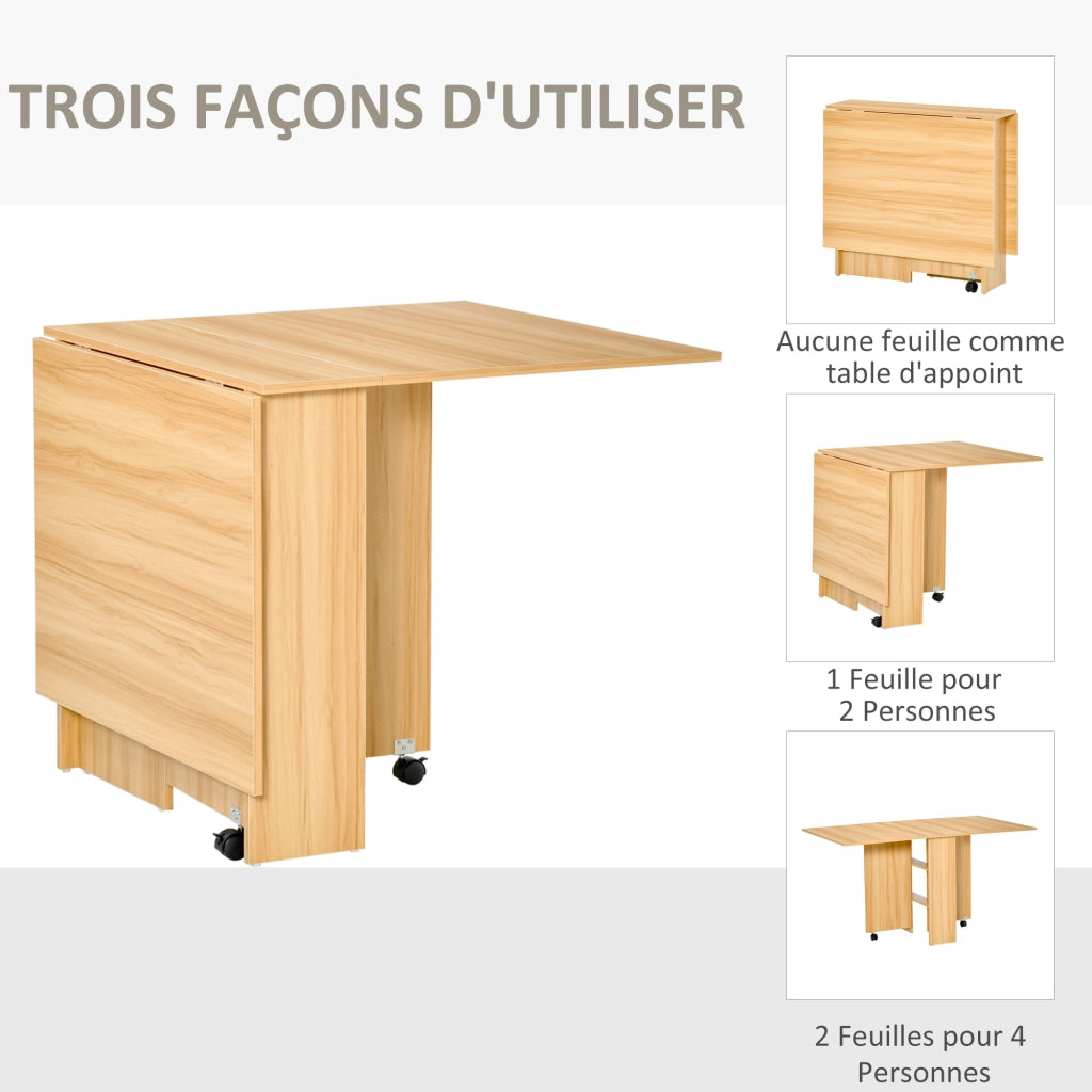 Tavolo pieghevole da pranzo ¨C Minimal ¨C legno naturale 80x140x74 cm