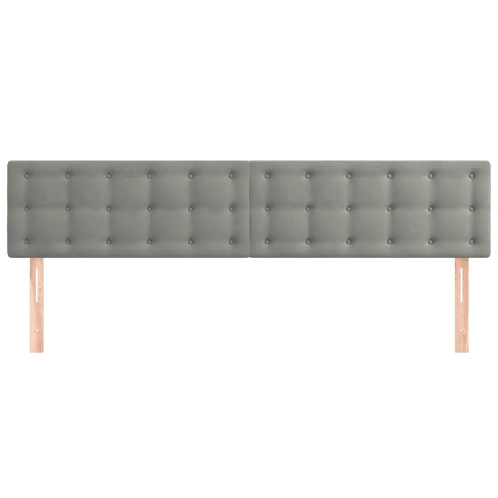 Testiera | Testata Grigio Chiaro 200x5x78/88 cm in Velluto