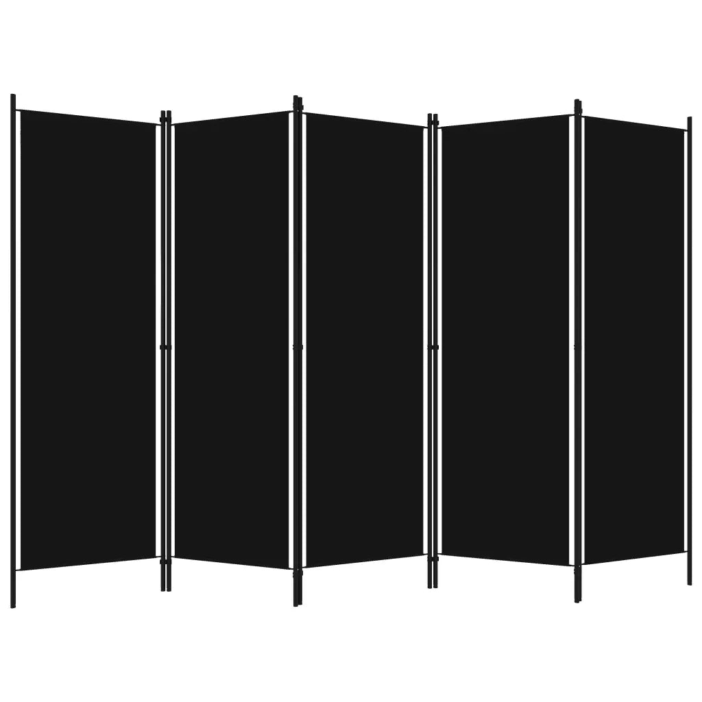Divisorio Ambienti | Divider per stanze | Paravento a 5 Pannelli Nero 250x180 cm