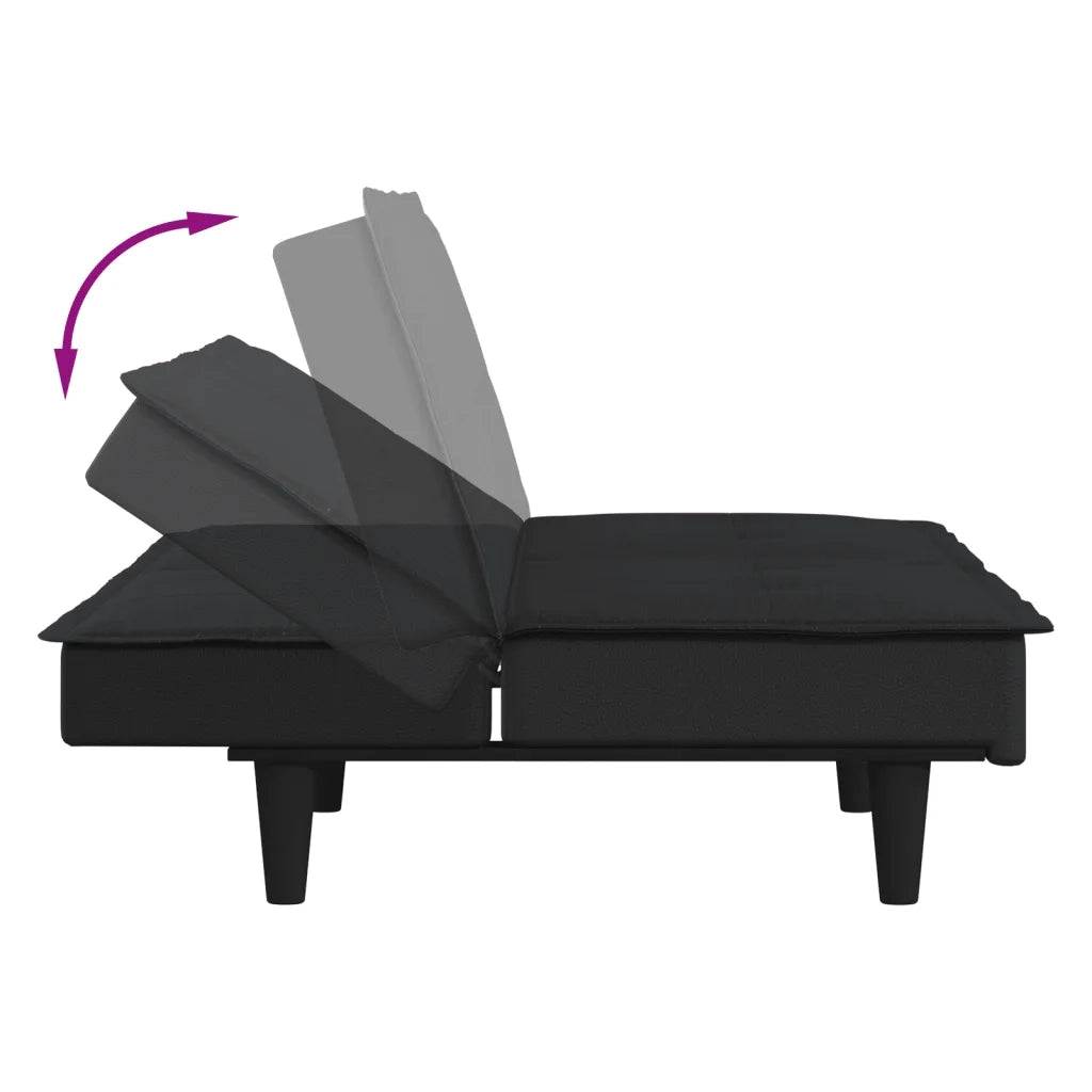 Divano Letto Nero in Tessuto 351915