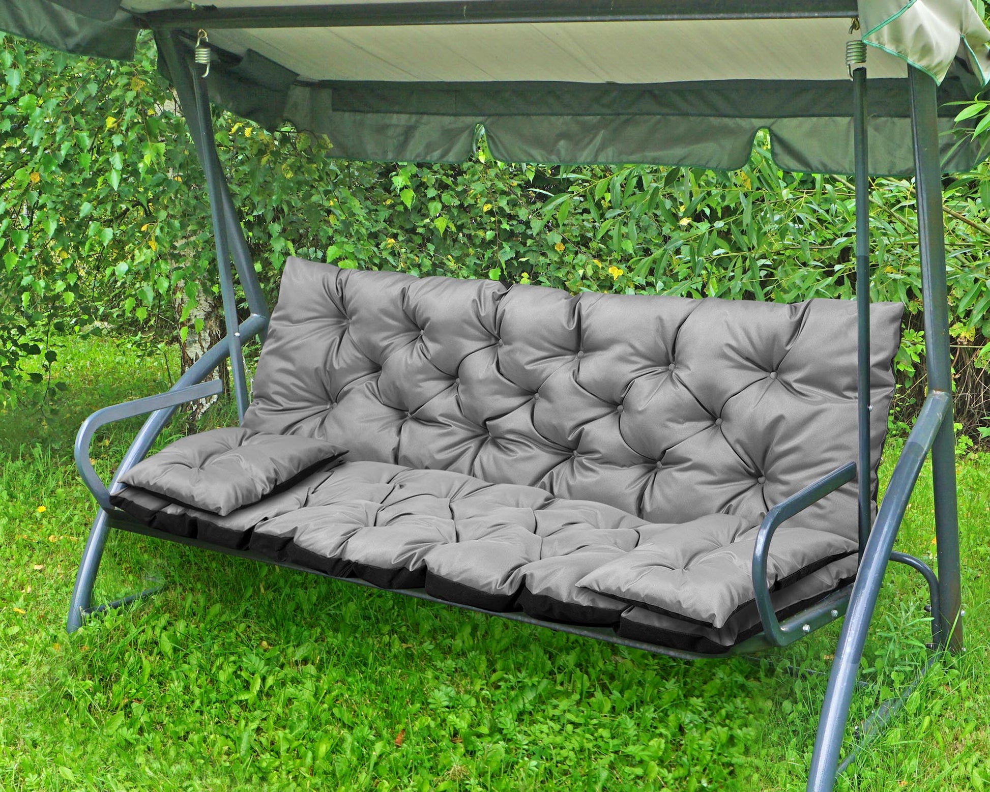 AIO FACTORY Set di cuscini da giardino 120x60x50 cm impermeabile grigio scuro