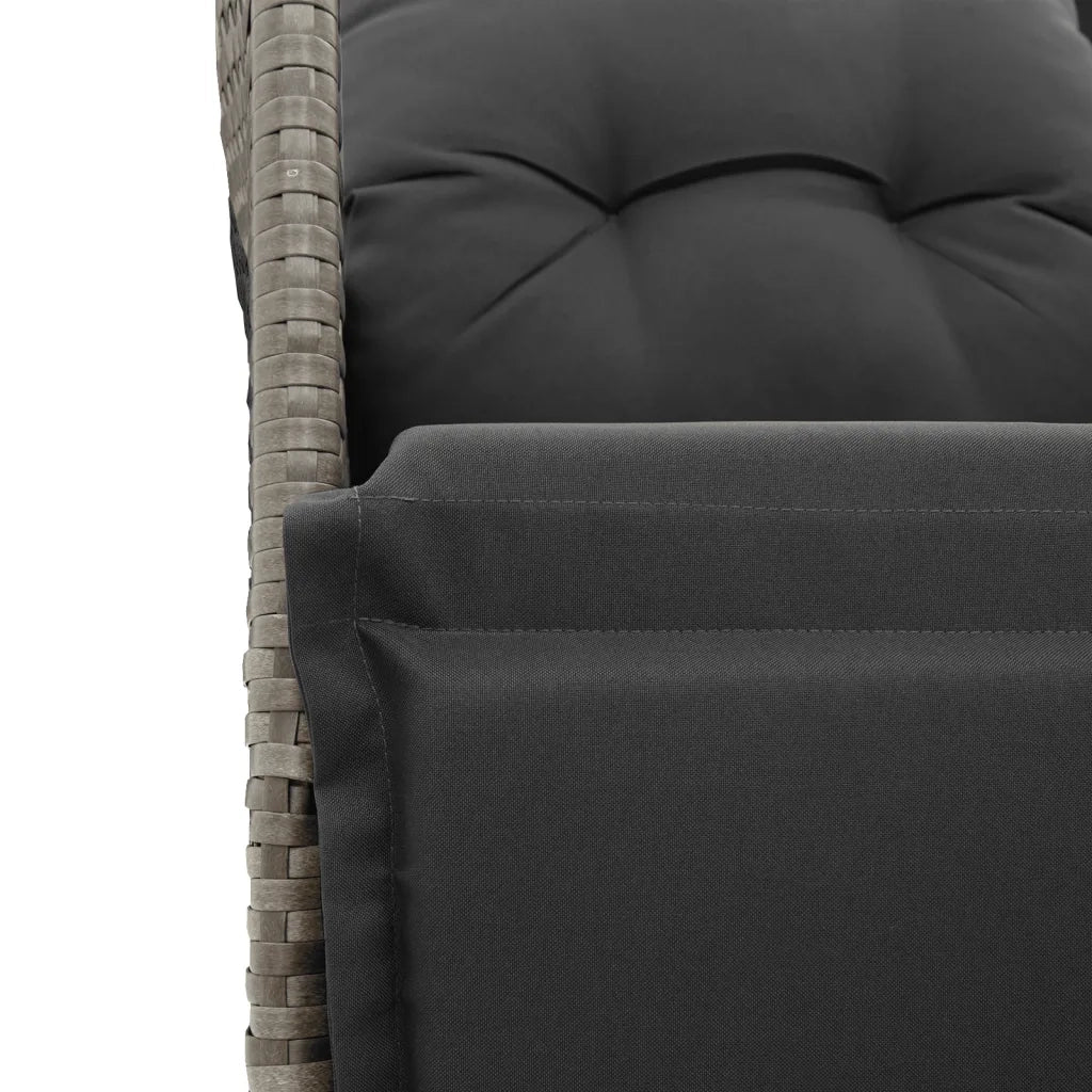 Set Bistrò da Giardino 5 pz con Cuscini in Polyrattan Grigio 3276969