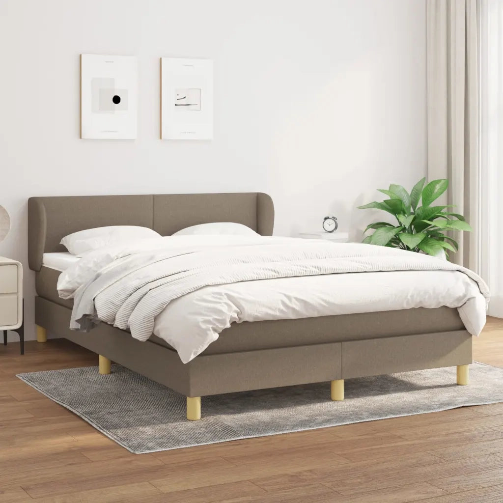 Giroletto a Molle con Materasso Tortora 140x190 cm in Tessuto 3126641