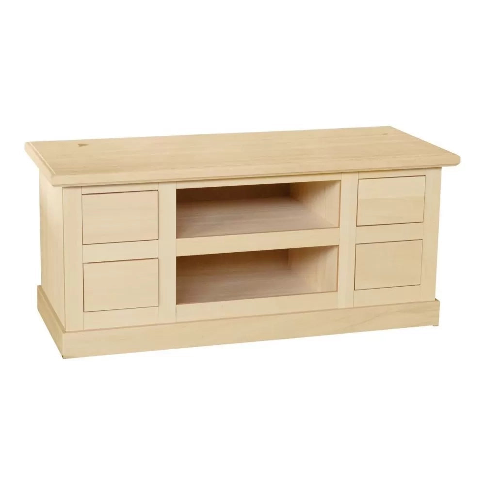 Porta tv 4 cassetti 2 vani a giorno shabby bianco 120x50x53 - Mobili 2G