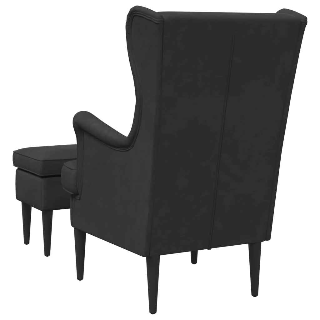 Poltrona con Ottomano 2 pz Nero Velluto 3418827