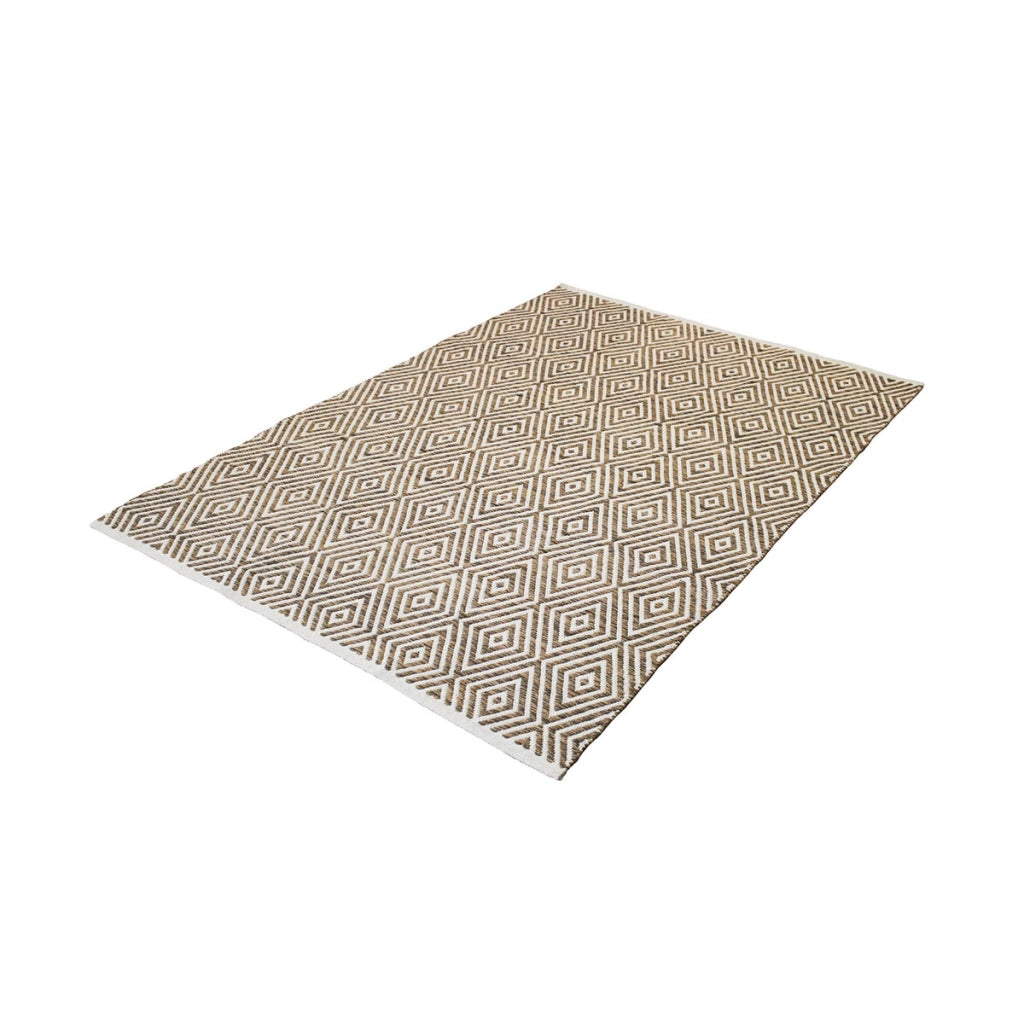 Tappeto a rombi Cocktail 300 in cotone beige e marrone