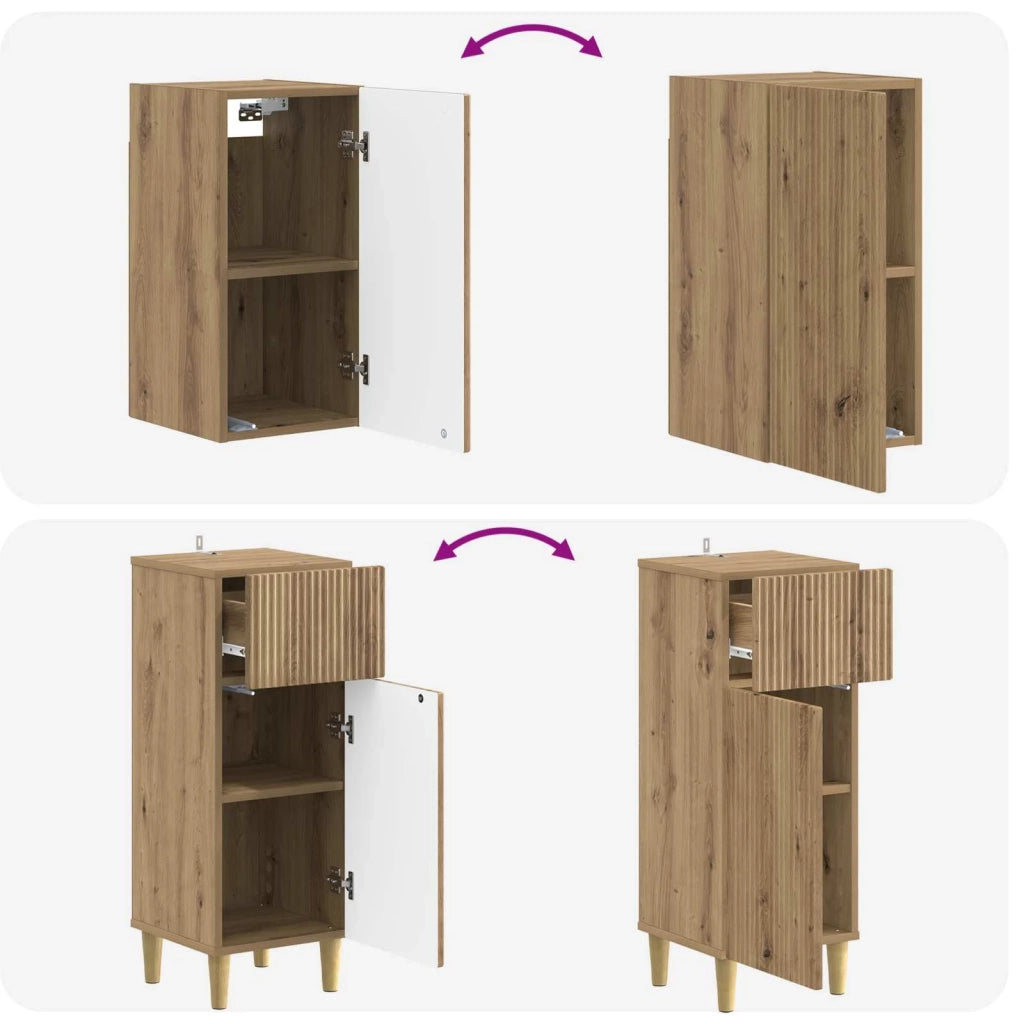 Set di Mobili da Bagno da 4 Pezzi ARNHEM Rovere Artigianale 3417935