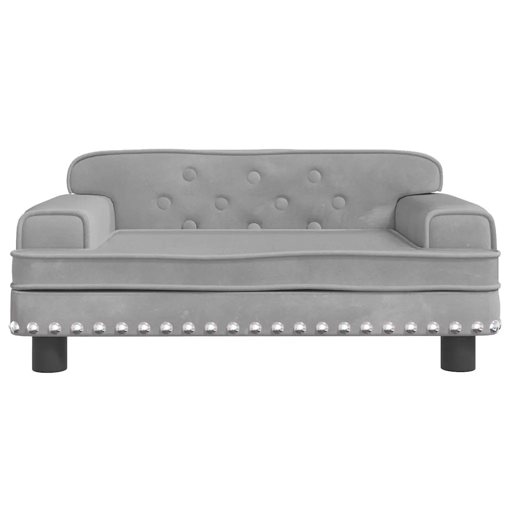 Divano per Bambini-Sofa-Divanetto Grigio Chiaro 70x45x30 cm in Velluto