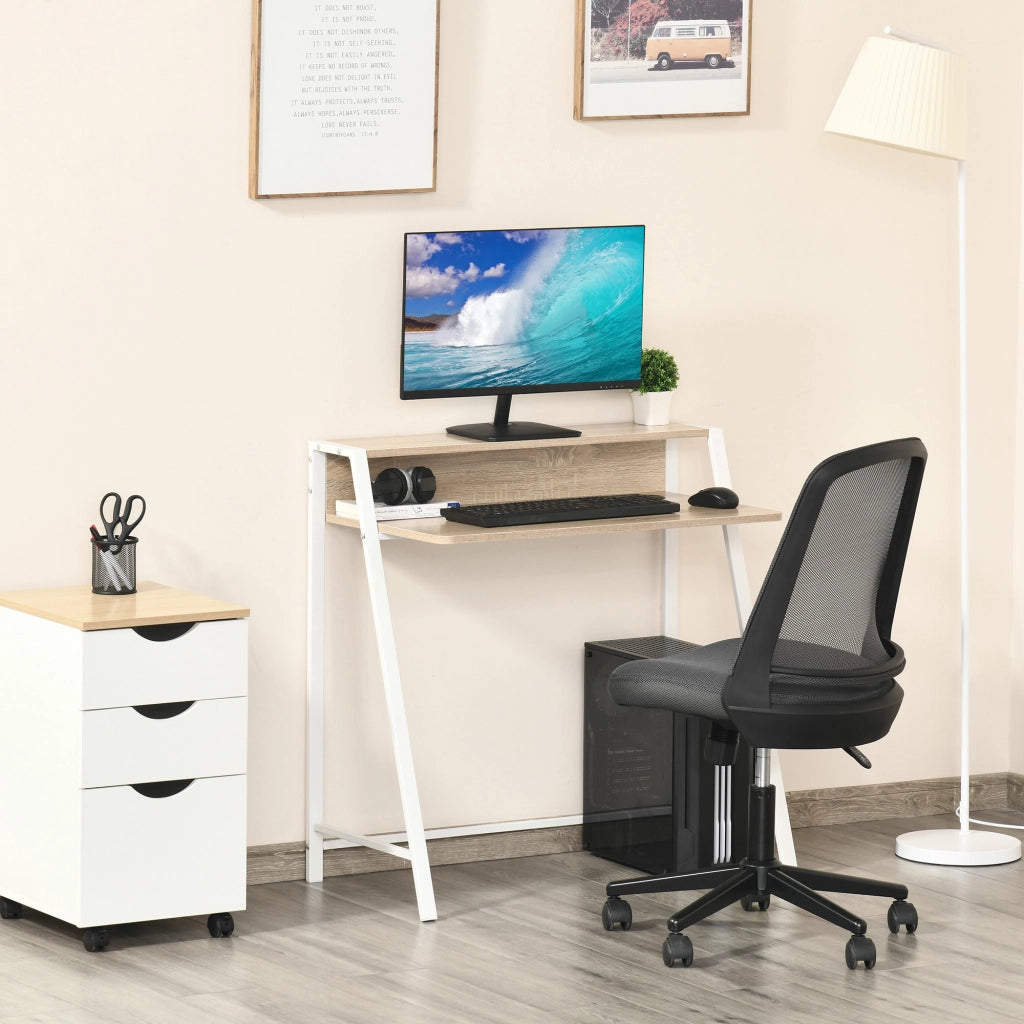 Scrivania per Computer ¨C zephmum ¨C Legno Quercia Bianco 84x45x85 cm