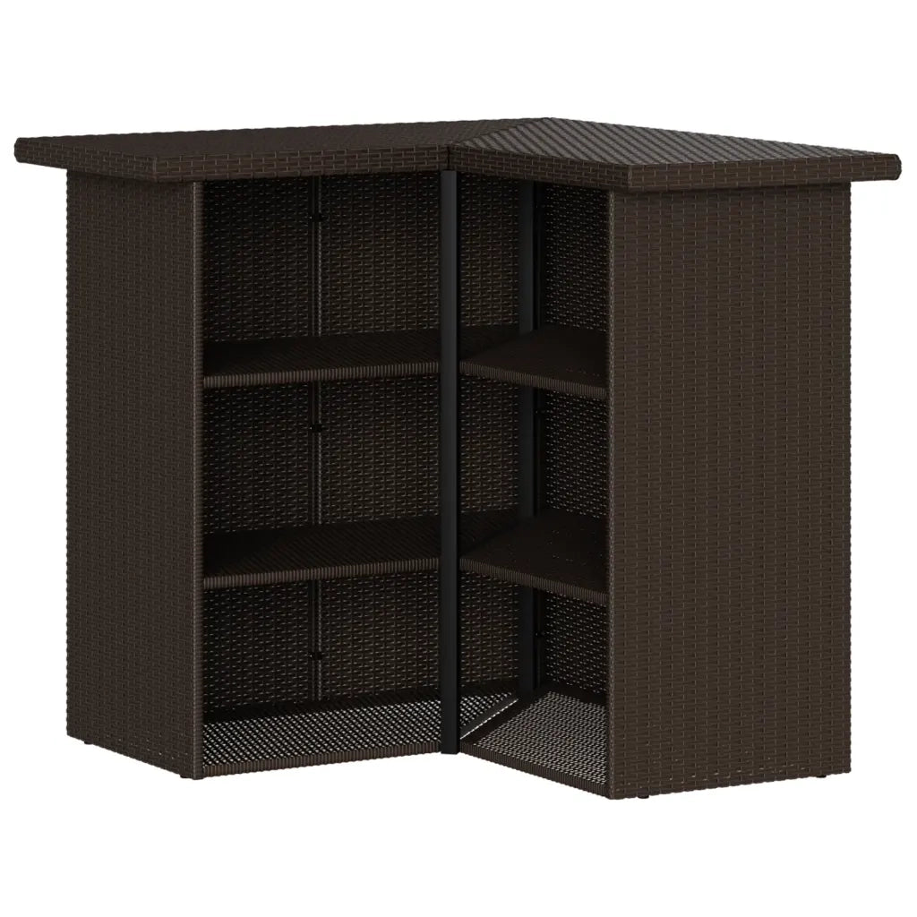 vidaXL Set Bar da Giardino 5 pz con Cuscini in Polyrattan Marrone