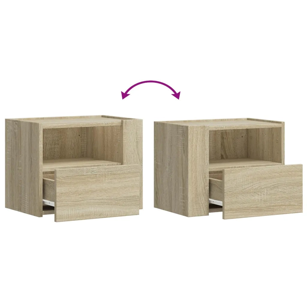 Comodino a Muro Rovere Sonoma 45x30x35 cm 848315