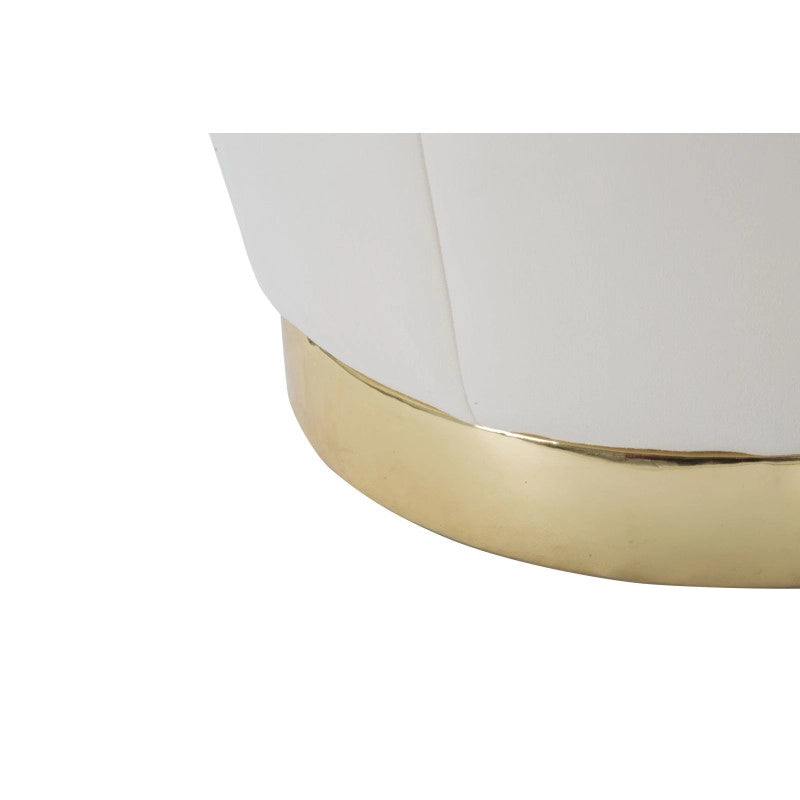 Puff/contenitore Paris Crema/gold cm ø 43x43