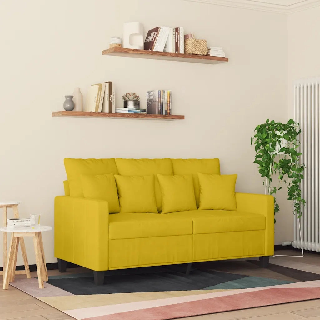 Divano a 2 Posti giallo 120 cm in Velluto 359299