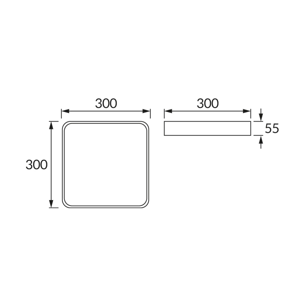 Plafoniera LED Struhm Totem quadrata 30cm nera 16W
