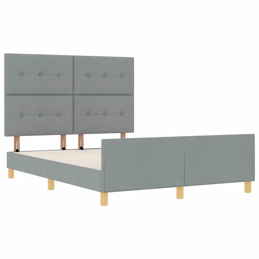 Struttura del letto-Giroletto Grigio chiaro 140 x 190 cm Tessuto 326467