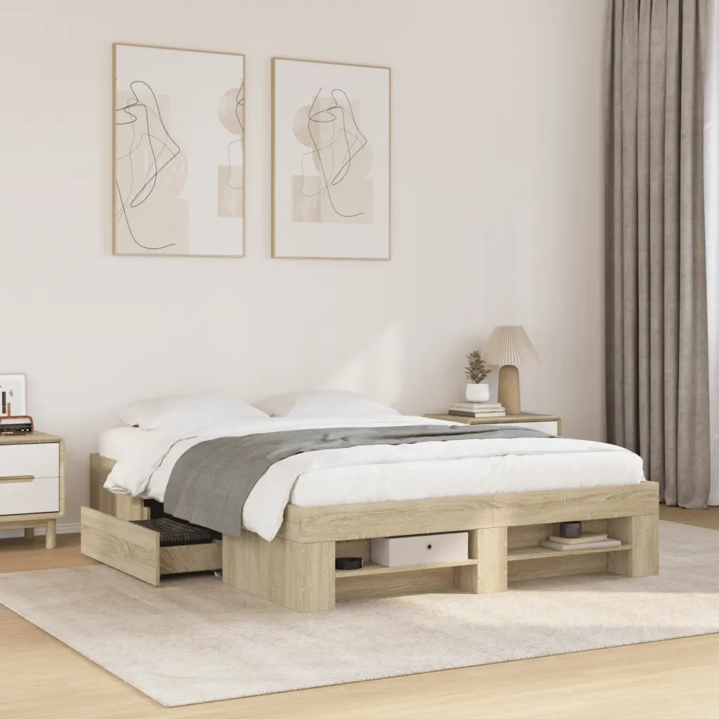 Giroletto senza Materasso Rovere Sonoma 120x190cm in Truciolato 3295515