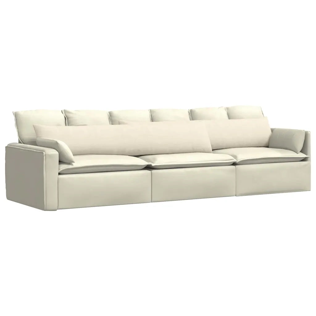 Cuscini da Divano 2 pcs Crema 200 x 40 cm Tessuto in Cords 42013905