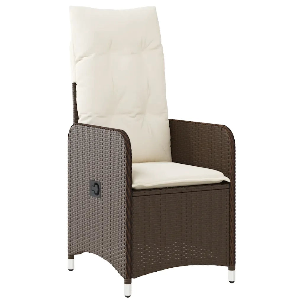 Set Bistrò da Giardino 7 pz con Cuscini in Polyrattan Marrone 3277069