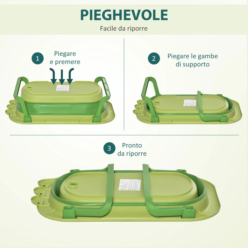 Vasca da Bagno Pieghevole per Neonati ¨C Minimal ¨C Verde, 80x53.9x20.8cm