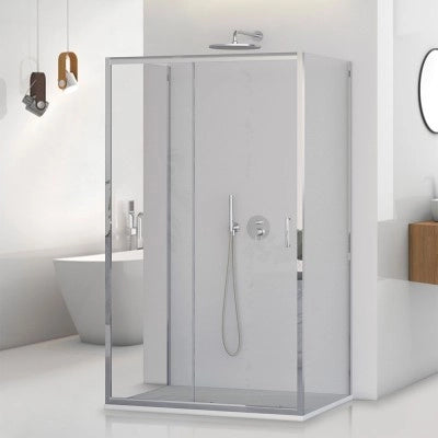 Box doccia 3 lati 70x110x70 con porta scorrevole trasparente  Tay