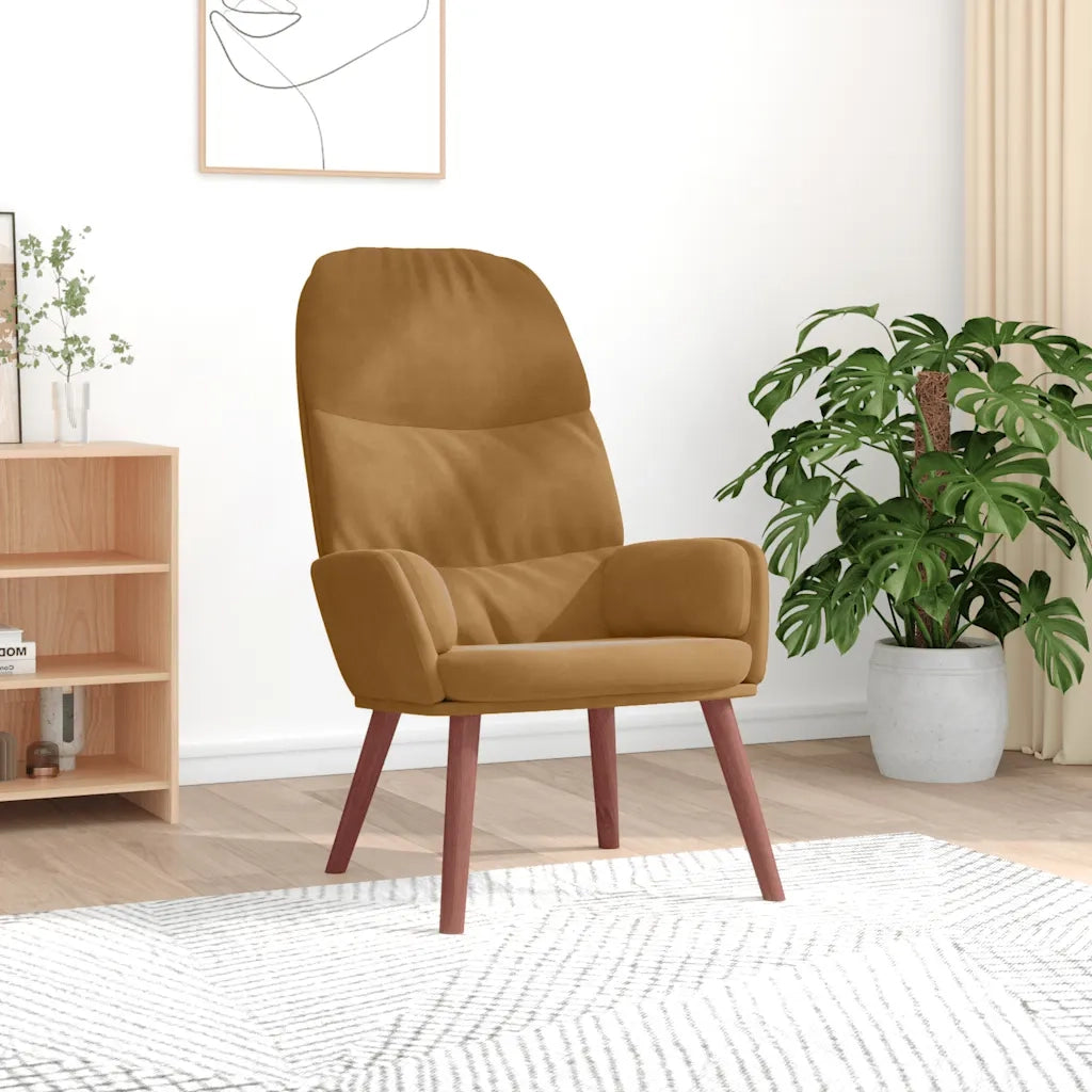 vidaXL Poltrona Relax Marrone in Velluto