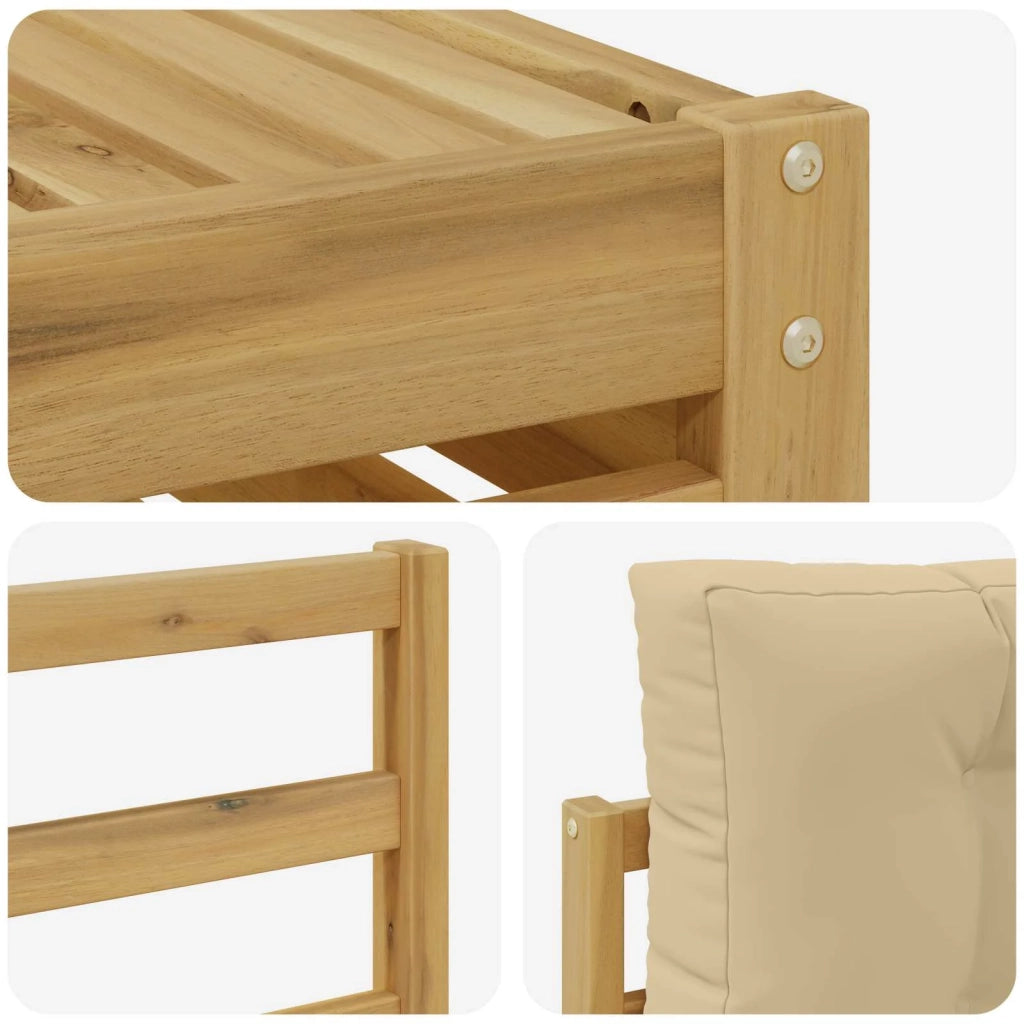 Set di divani da esterno con cuscino 7 pcs Bianco e Beige 3390828