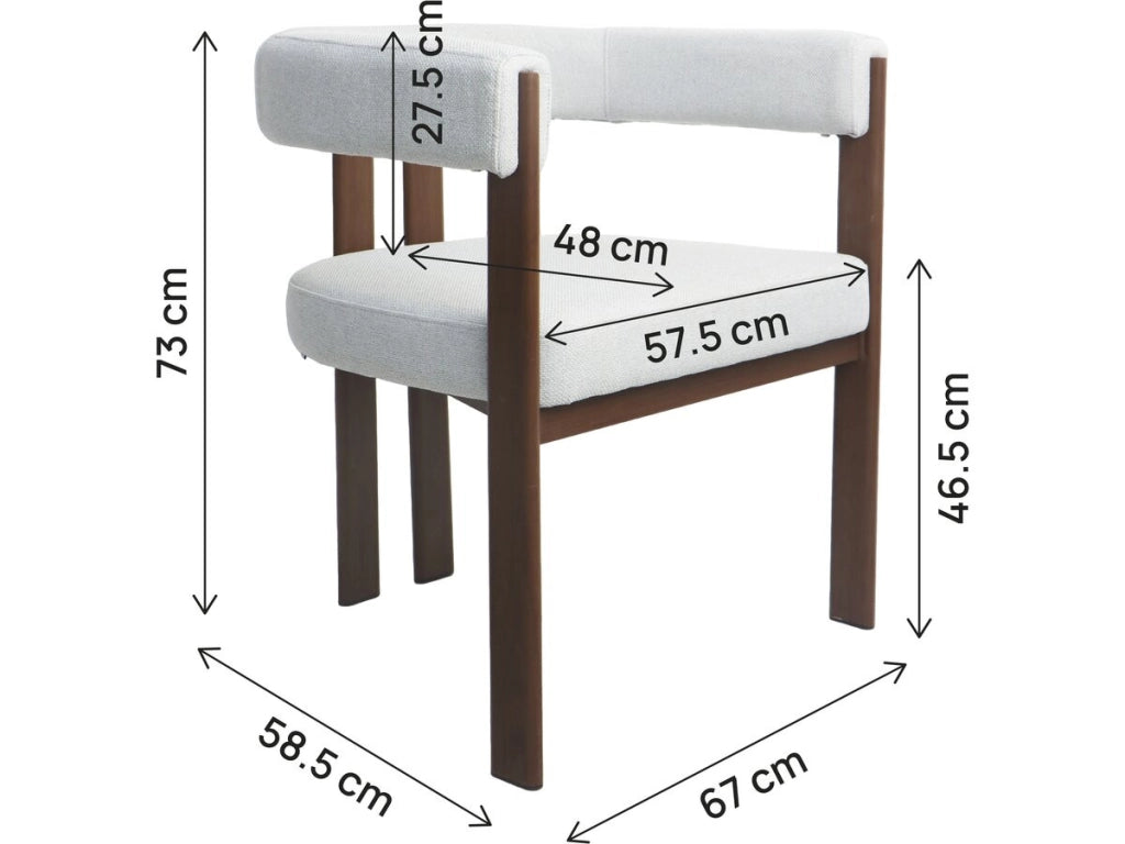 Poltrona da sala da pranzo effetto legno "Neora" - Grigio chiaro