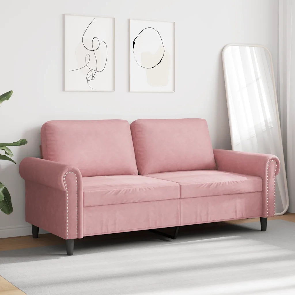 Divano a 2 Posti Rosa 140 cm in Velluto 359532